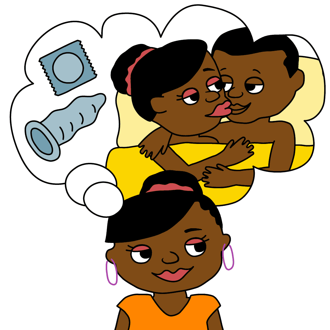 Musikana ari kuronga nezvemakondomu ebonde.